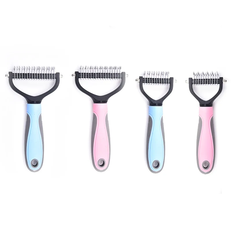 Stainless Steel Pet open knot comb hair removal comb double-sided open knot comb cat dog comb beauty comb pet supplies wholesale