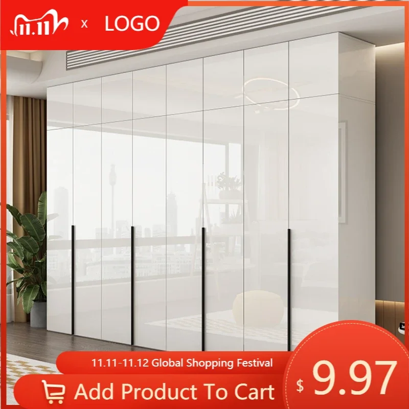 Organizer Shelf Wardrobe Luxury Doors Large Manmade Board Closet Wardrobe Cabinet Shelves Armadio Camera Da Letto Furniture