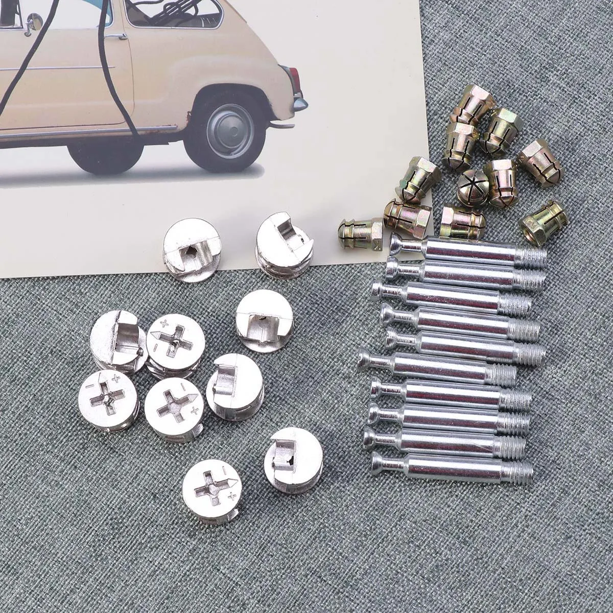 

10Sets Reliable Furniture Connector Anti-Vibration Cam Fittings for Wood Furniture Side Joint Connecting Parts