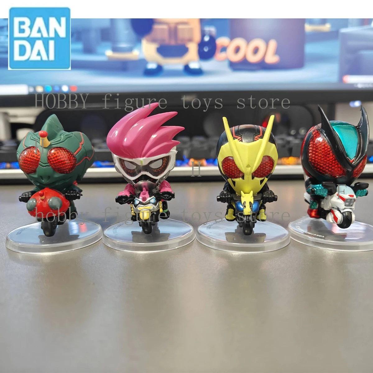 Bandai Original Gashapon Kamen Rider Zzz Zeztz 01 Ex-Aid Bicycle-shaped Decorative Piece 3 Anime Action Figures Boys Girs Gifts