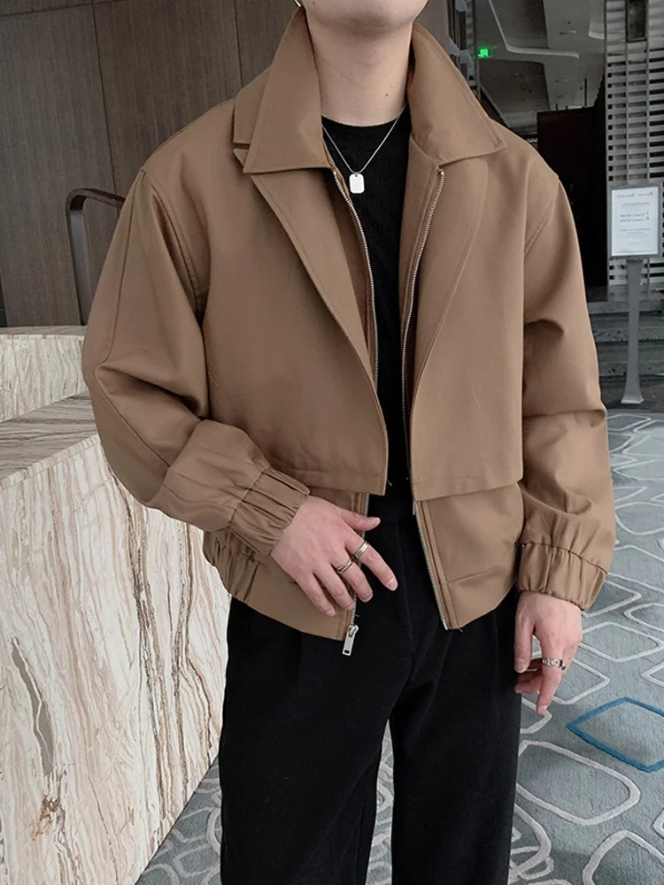 Stylish Fake Two-Piece Jacket for Men Autumn Spring High Street Design Cool Handsome Korean Version New Model Standard Fit Lo...