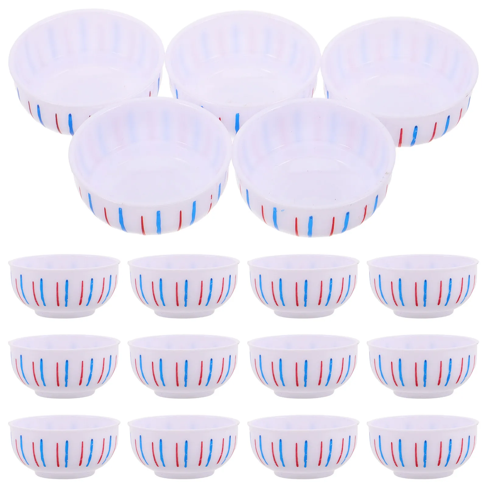 

20 шт. миниатюрных пластиковых мисок для рамена, игрушечные маленькие круглые кухонные принадлежности, миниатюрная посуда для кукольного домика