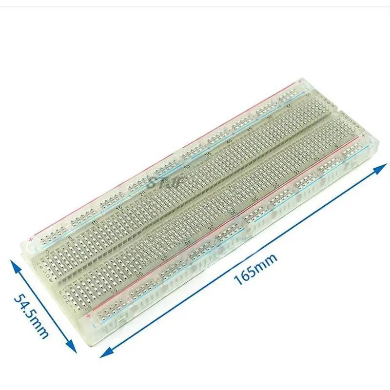 

Crystal ! 5pcs/lot Solderless Solder Less Breadboard Protoboard 2 buses Tie-point Tiepoint 830 for
