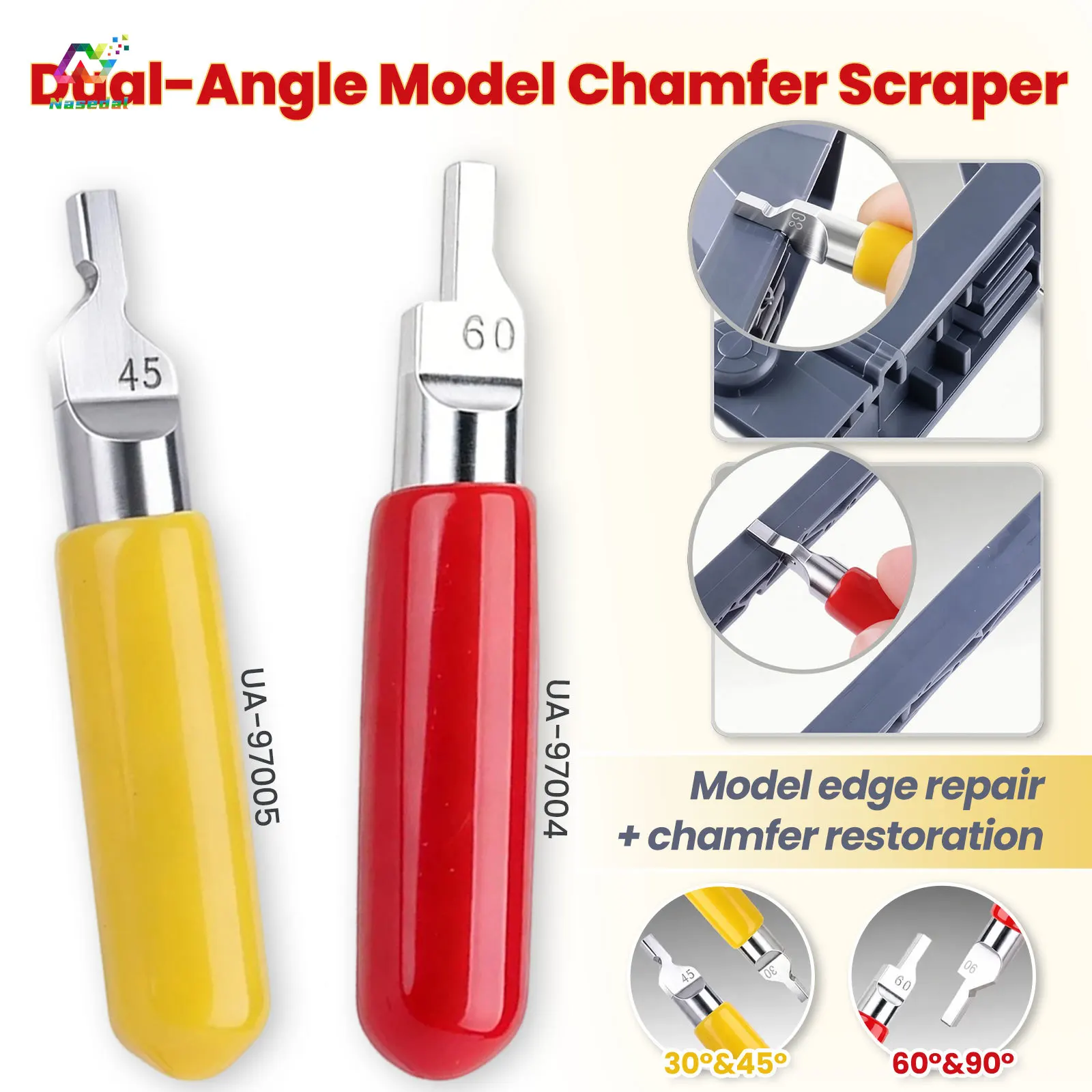 Ustar Dual Angle Chamfer Precision Scraper Hobby Tool for Gundam Plastic Deburr Sprue Edge Chamfer Mod Restoration DIY Model Kit