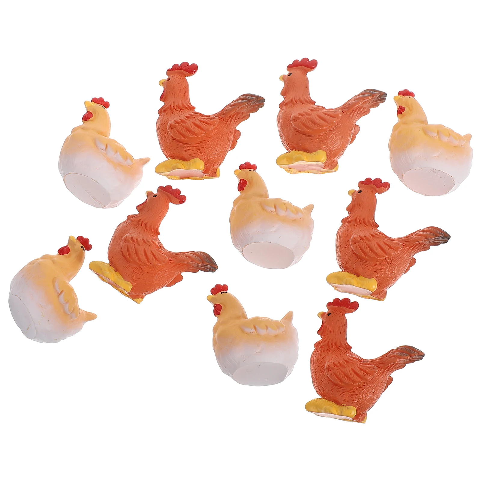 

10 Pcs Rooster Resin Mini Animals Hen Figurines Farmhouse Decor Statues Mini Animals Garden Patio Kitchen Living Room