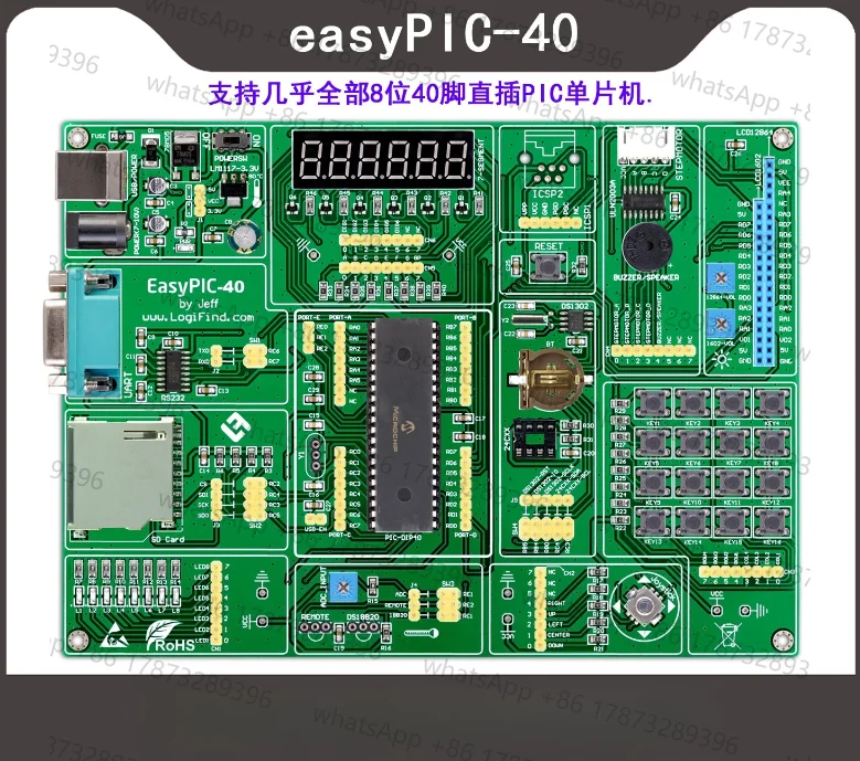 PIC MCU Learning and Development Board Easypic-40 with PIC16F877A Chip Routines