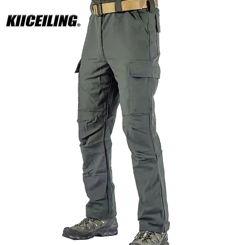 

KIICEILING Summer Multicam Stretch Thin Softshell Cargo Pants Men, Tactical Pants Waterproof Combat Trousers Casual Joggers Men