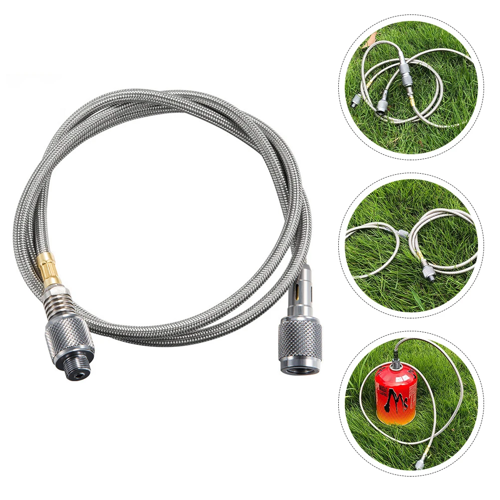 

1pc Gas Extension Pipe Stove Accessory High-Pressure Propane Hose Camping Outdoor BBQ Connector Thread Design For Picnic