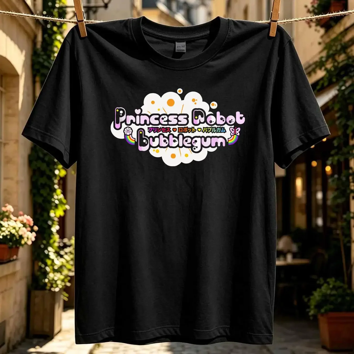 washed T Shirt New Princess Robot Bubblegum Logo Usa Size S 5XL long or short sleeves vintage Washed Versatile Stretched