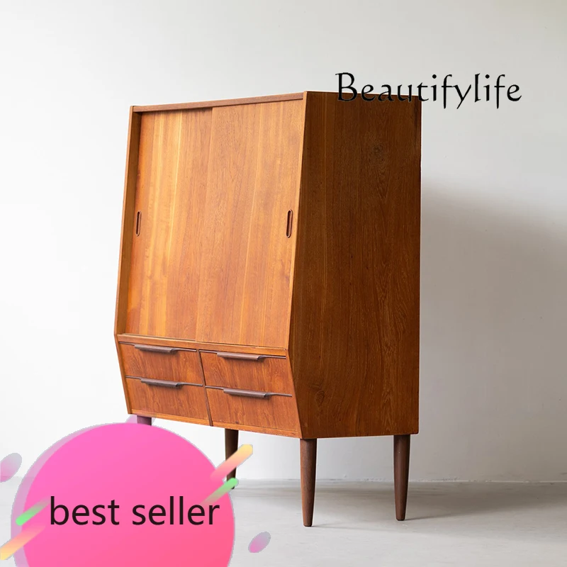 

F Medieval Furniture, Household Simple Chest, Retro Style Drawer, Cherry Wood, Myanmar Teak Custom