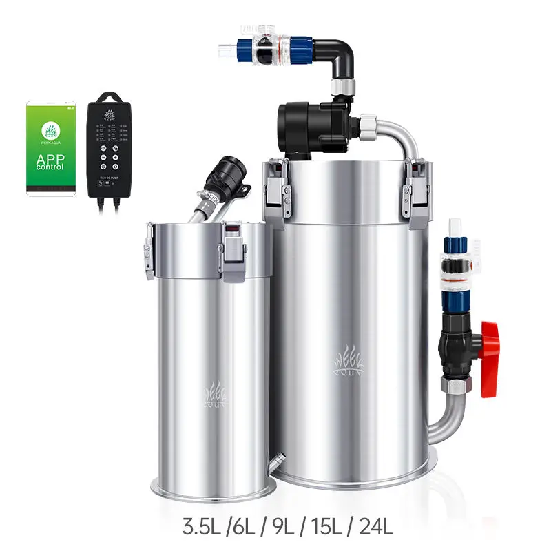 Week Aqua Intelligent Control Frequency Conversion Stainless Steel External Canister Filter for Fish Tank