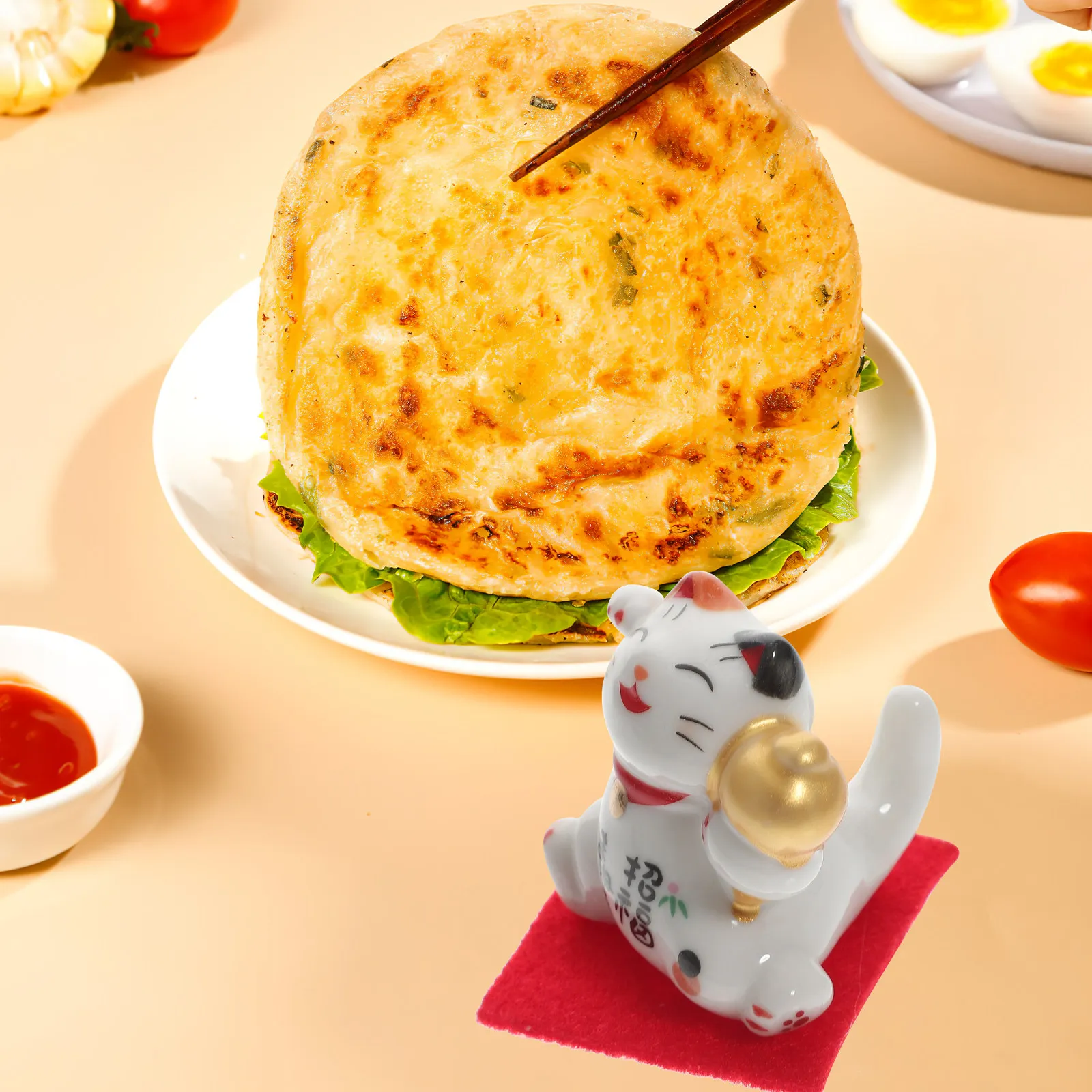 Figurka kota, ozdoba ceramiczn – Chopstick Rest Ceramic recenzja i cena