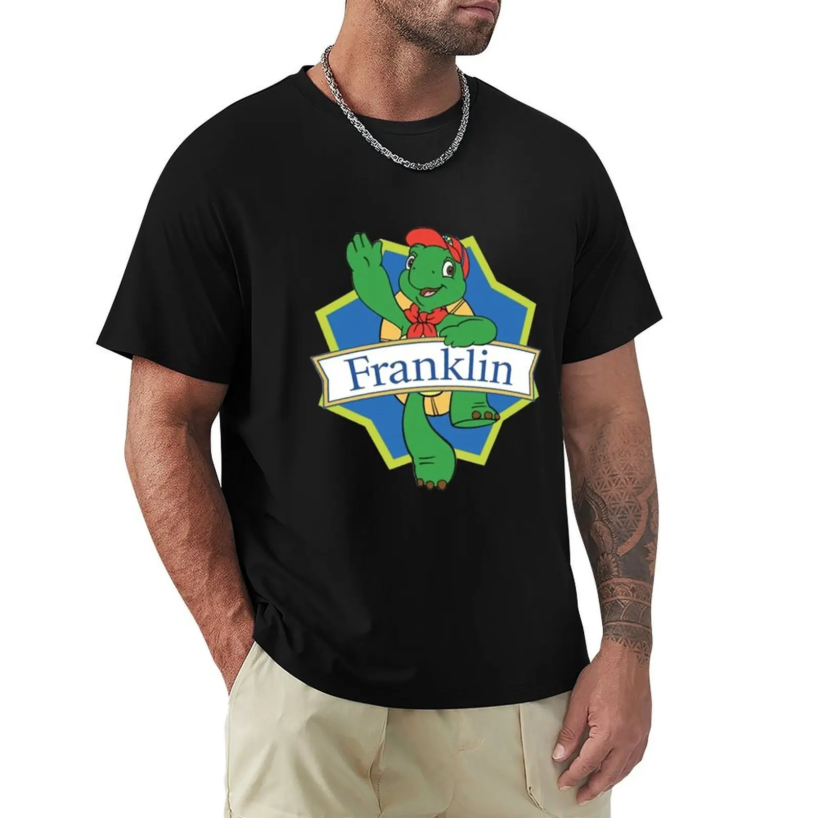 

Футболка Franklin The Turtle с рисунком, футболка больших размеров, одежда для мужчин