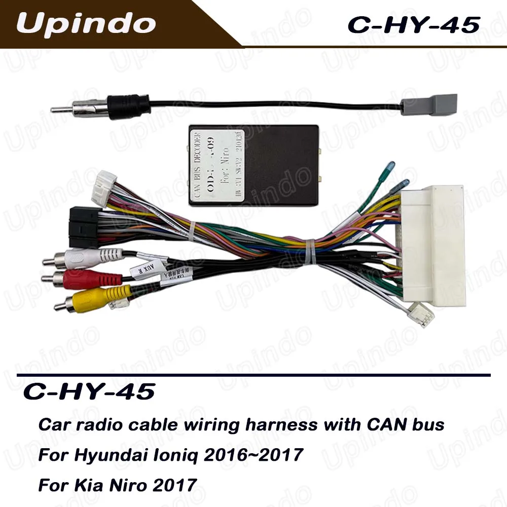 

Car Android Radio Wiring Harness Adapter with CAN Bus for Hyundai KIA Niro Ioniq 2016 Stereo Head Unit Power Cable Connector