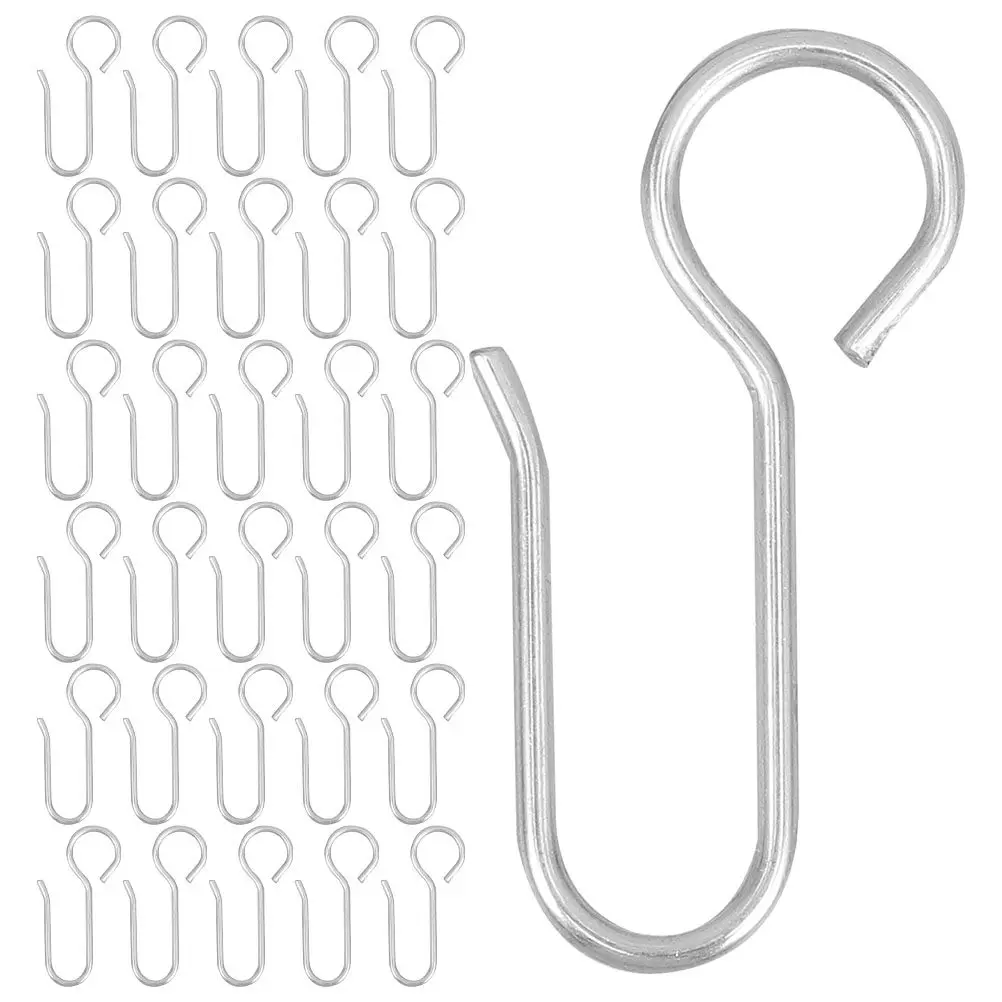 

200 шт. металлических крючков для потолочных штор, крючки для душевых занавесок, держатели для полотенец, крепежные крючки для потолочного декора