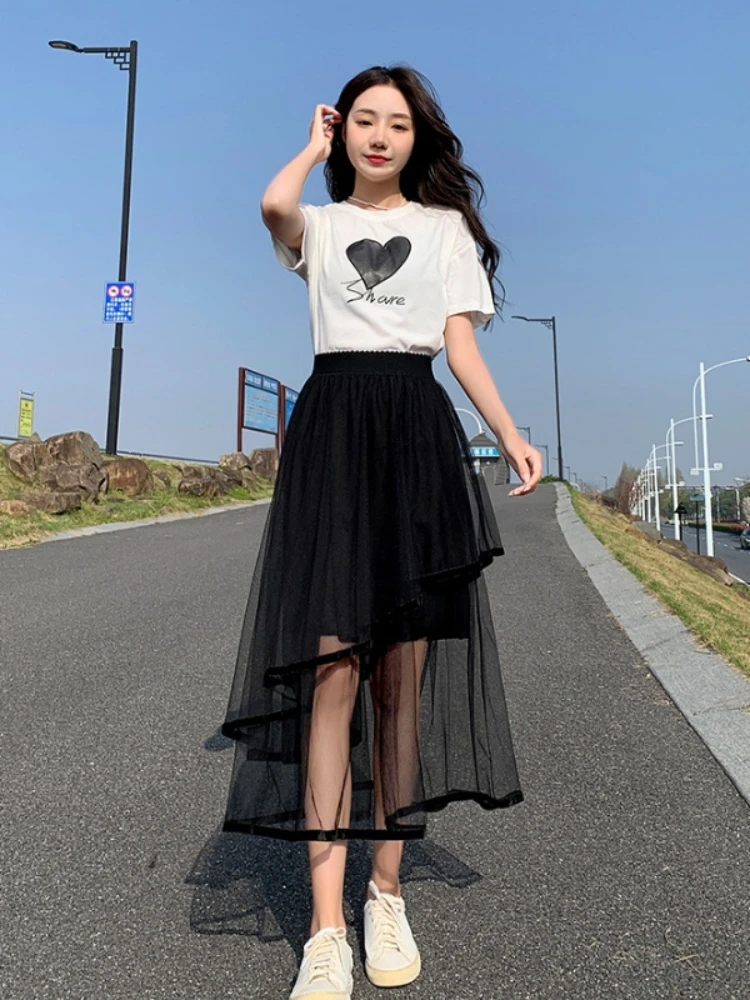 Tulle Woman Skirt Mesh Sexy Skirts For Women Coquette Gyaru Harajuku 2024 Trend Offer Original Hot Aesthetic Clothing Sales V