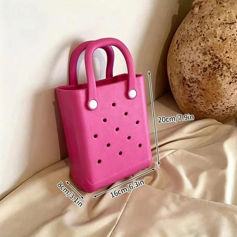 Strandtasche Picknick-Aufbewahrungskorb Sommer Damen Reisehandtaschen Mode Einkaufstasche Gummi EVA Wasserdichte Strandtasche Geldbörse – Detail 16