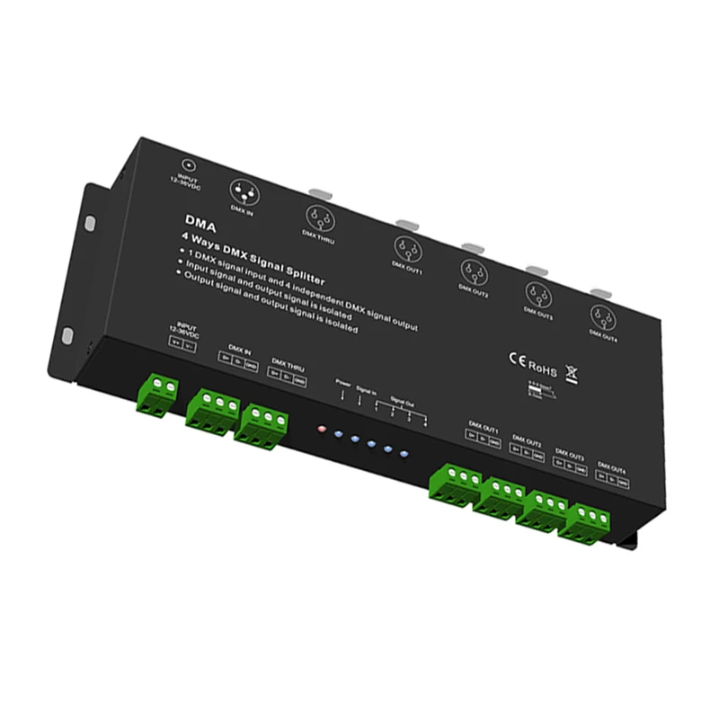 Imagem -06 - Divisor de Sinal Dmx Amplificador de Sinal Repetidor Canais Controlador Dmx Dmx 512 Rdm Pinos Xlr Maneiras