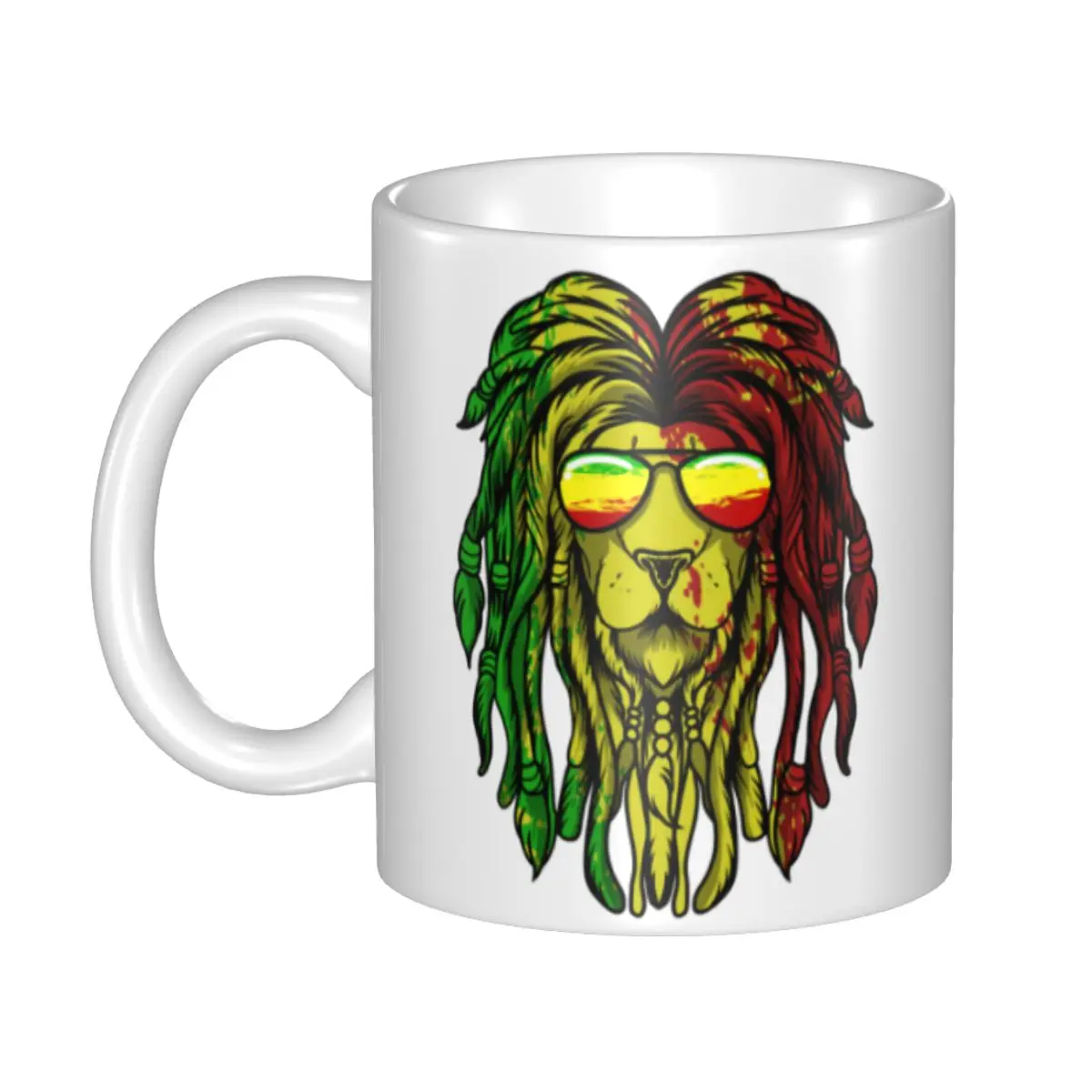 DIY Reggae Music Lion Jamaican Flag Rasta Rastafari Ceramic Mug Personalized Coffee Cup Creative Present Cups And Mugs