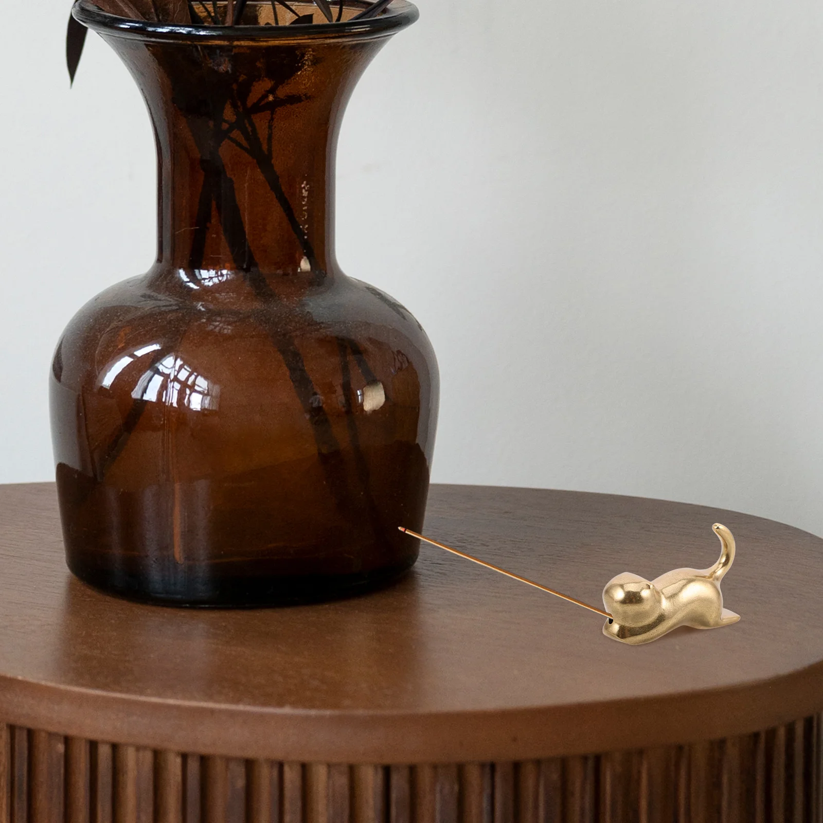 

Kitten Smells Craft Incense Stick Holder Sticks Model Base Golden Shape Designed