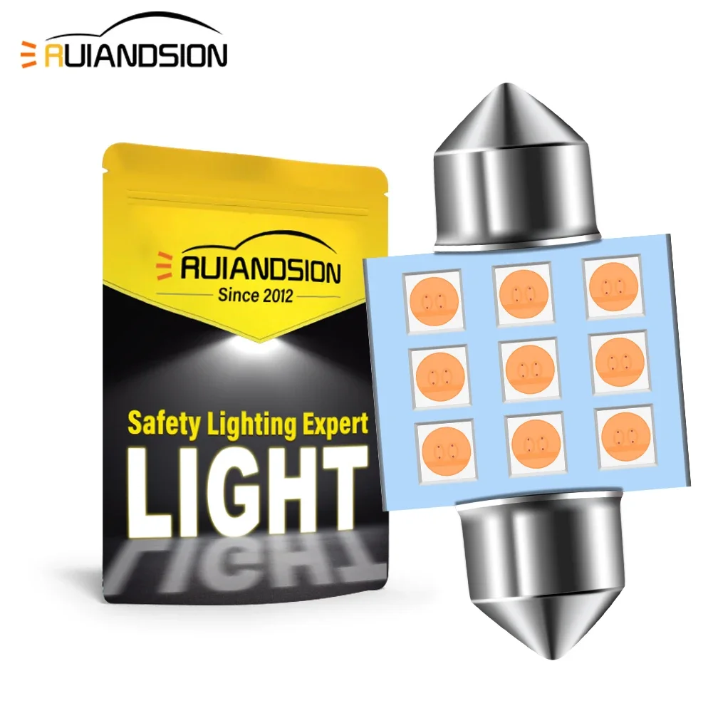 

Ruiandsion 31MM C5W LED Car Light 3030 9SMD for car Interior Reading Light Dome Lamp License Plate Light Uitraviolet 12V 2/10Pcs