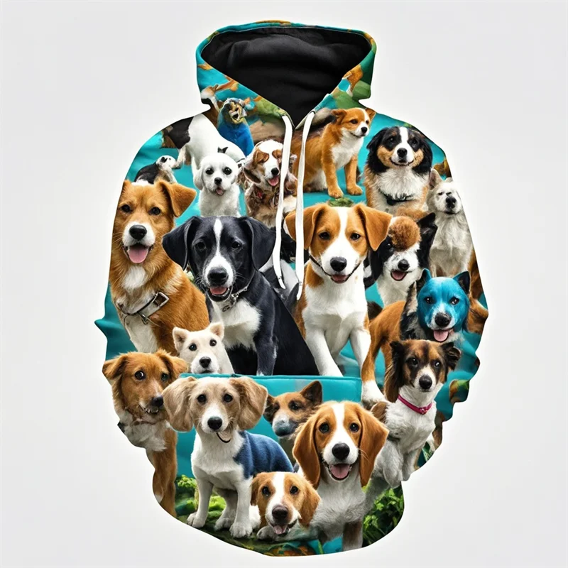 Personality 3D Dog Graphic Printing Hoodies For Men Women Fashion Hip Pop Y2K Hoodie Teen Children Fashion Casual Loose Pullover