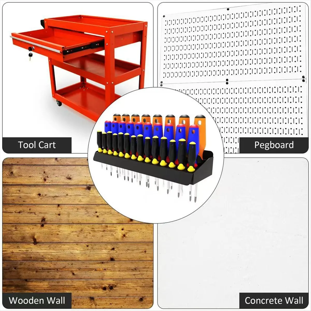 

Screwdriver Holder,Wall-Mounted Storage Rack for Workshop/Shed/Garage/Home Stores Up to 32 Screwdrivers or Small Tools