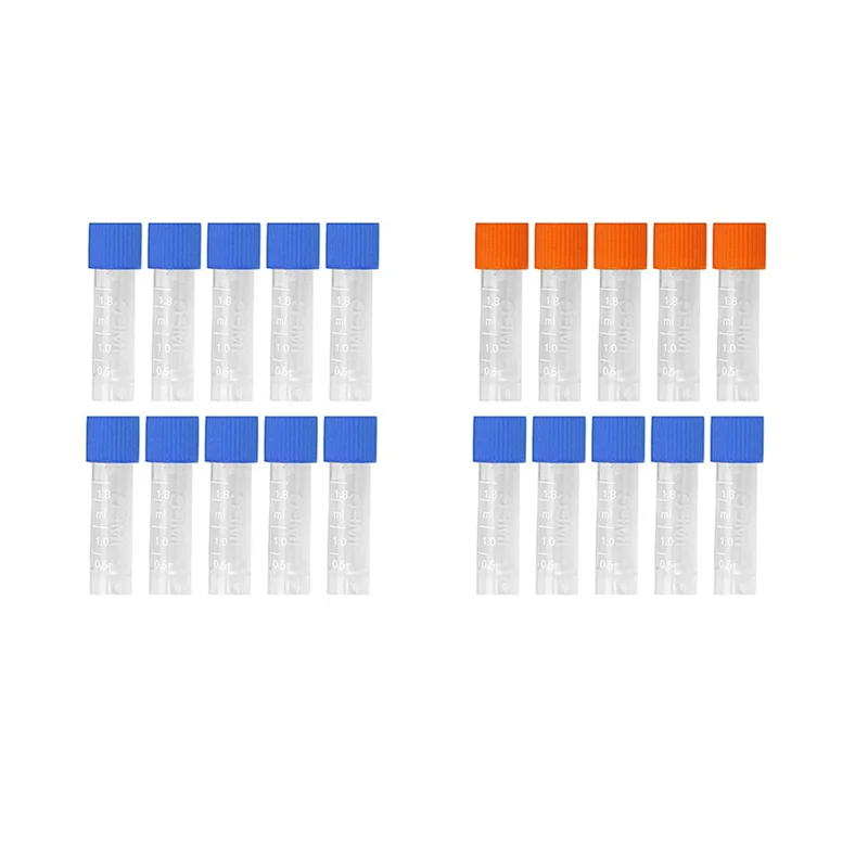 

QWE-500Pcs 1,8 мл пластиковая градуированная криовиальная пробирка 0,063 унции образец пробирки с уплотнительной крышкой