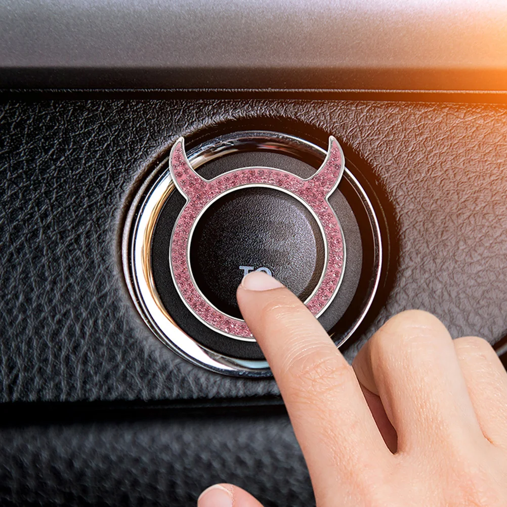 

Push To Start Button Cover Car Ignition Decoration Ring Rhinestone Trim Engine Start Stop Bling Car Interior Accessories Decor