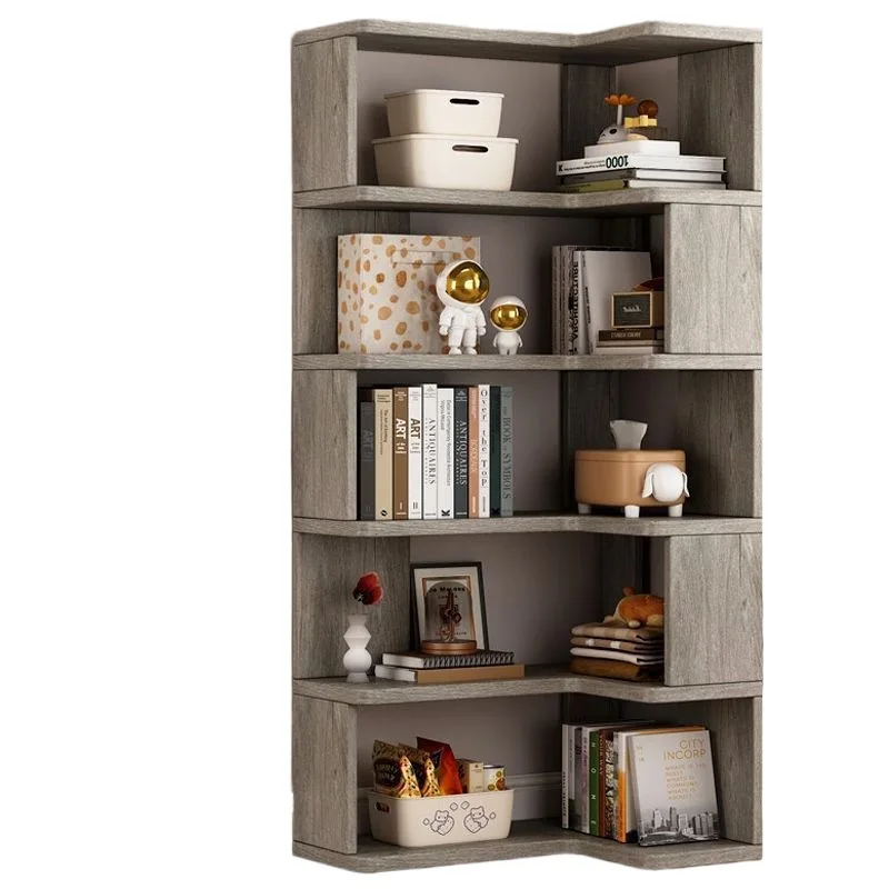 

Internet celebrity shelves, floor, corner, home, bookcase, solid wood, simple