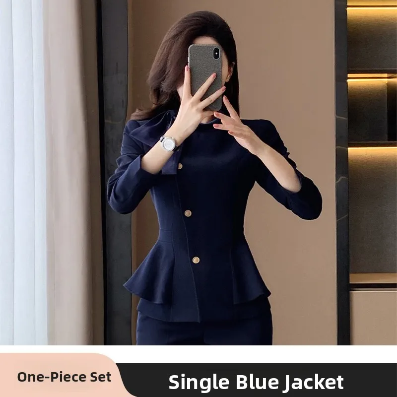 Length blue suit [single piece]