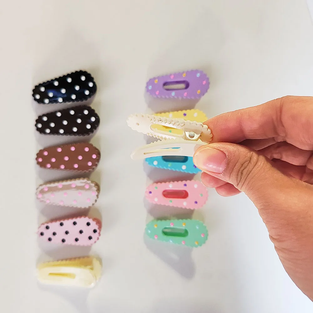 6 Stück europäische und amerikanische niedliche bunte gepunktete Haarnadeln, seitliche Haarspangen für Mädchen, Frauen, Kinder, Party, koreanische Haaraccessoires – Detail 8