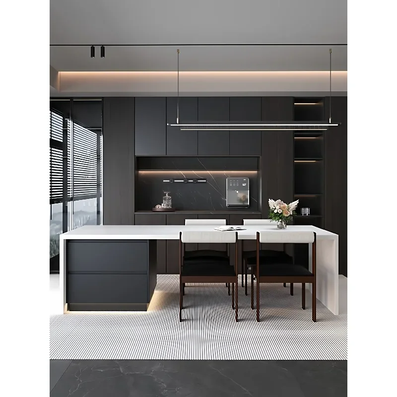 

Slate flush island table integrated water bar table household open kitchen inverted guide table