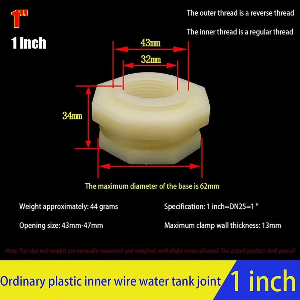 

1 шт. 1/2 "3/4" 1 "1" 1,2 "1,5 "2" разъем трубки с внутренней резьбой, внутренняя резьба, фитинг для орошения сада, пластик из АБС-пластика
