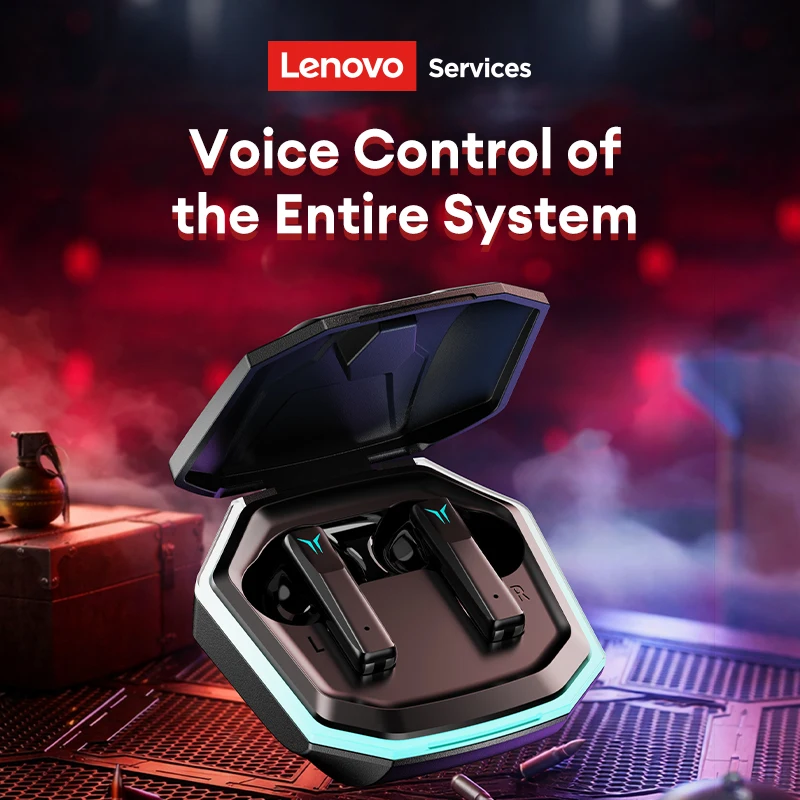 Lenovo GT105 Gaming Headphones Bluetooth 6.0 Wireless Earphones RGB Lighting Esports Earbuds Ultra-Low Latency 24H Playtime Gift