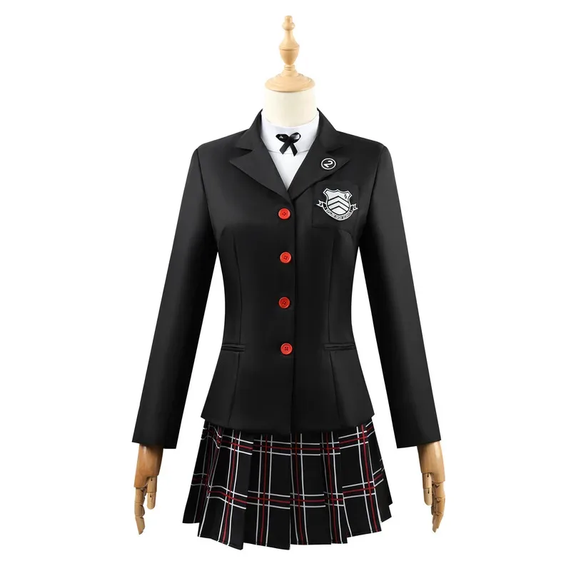 

aaa12 3Persona 5 Kasumi Yoshizawa Cosplay Costume School Badge Suit Uniform Dress Halloween Party Role Play Outfit for Afult Gir