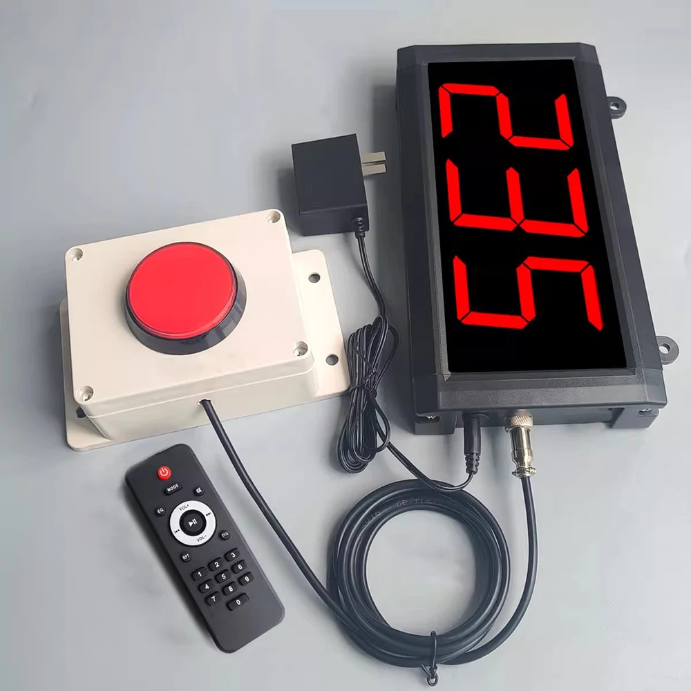 

3-Inch Large Screen Hand Clap Counter - Event/Game Attendance Tracker with Red Slam Button and Remote Control