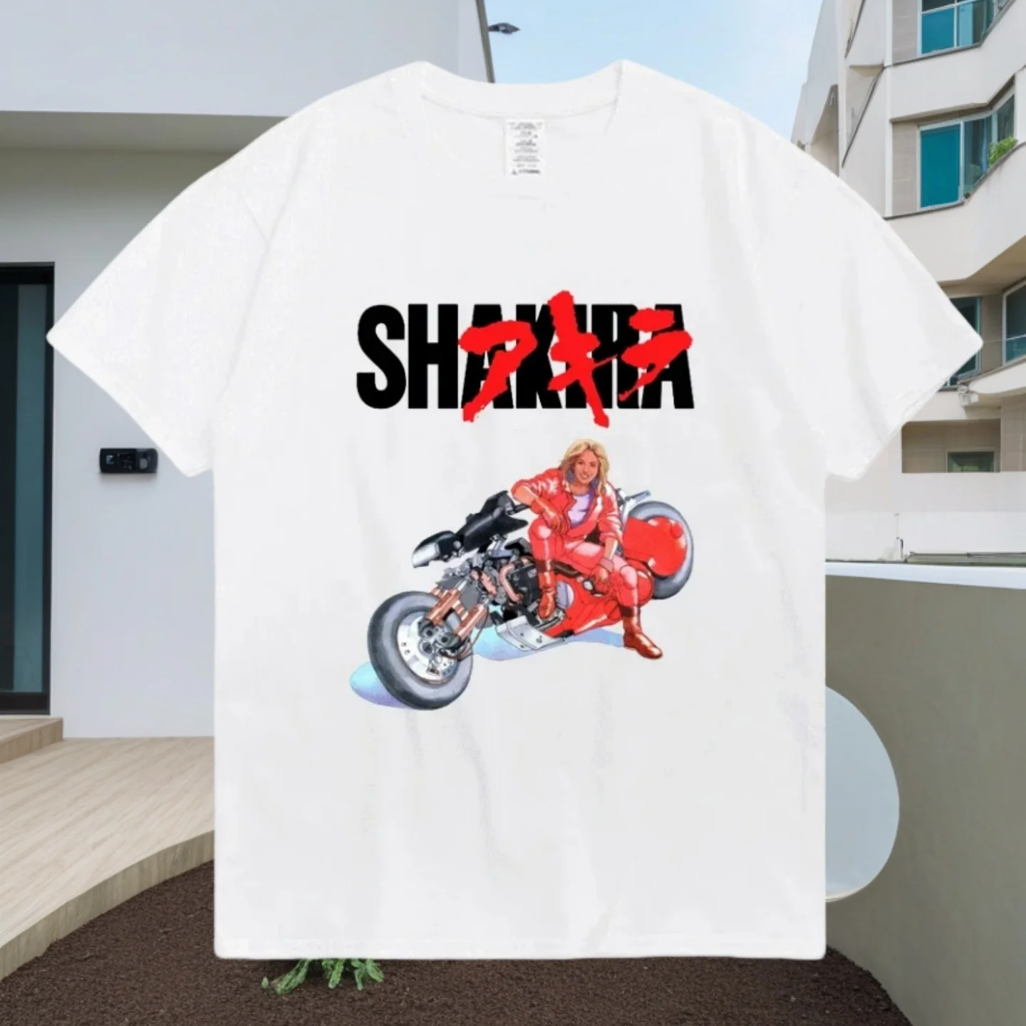 Shakira T Shirt Akira Shotaro Kaneda Motorcycle Japan Anime T-shirts Tokoyo Funny Oversized Streetwear Tee Shirt Men Women Tops