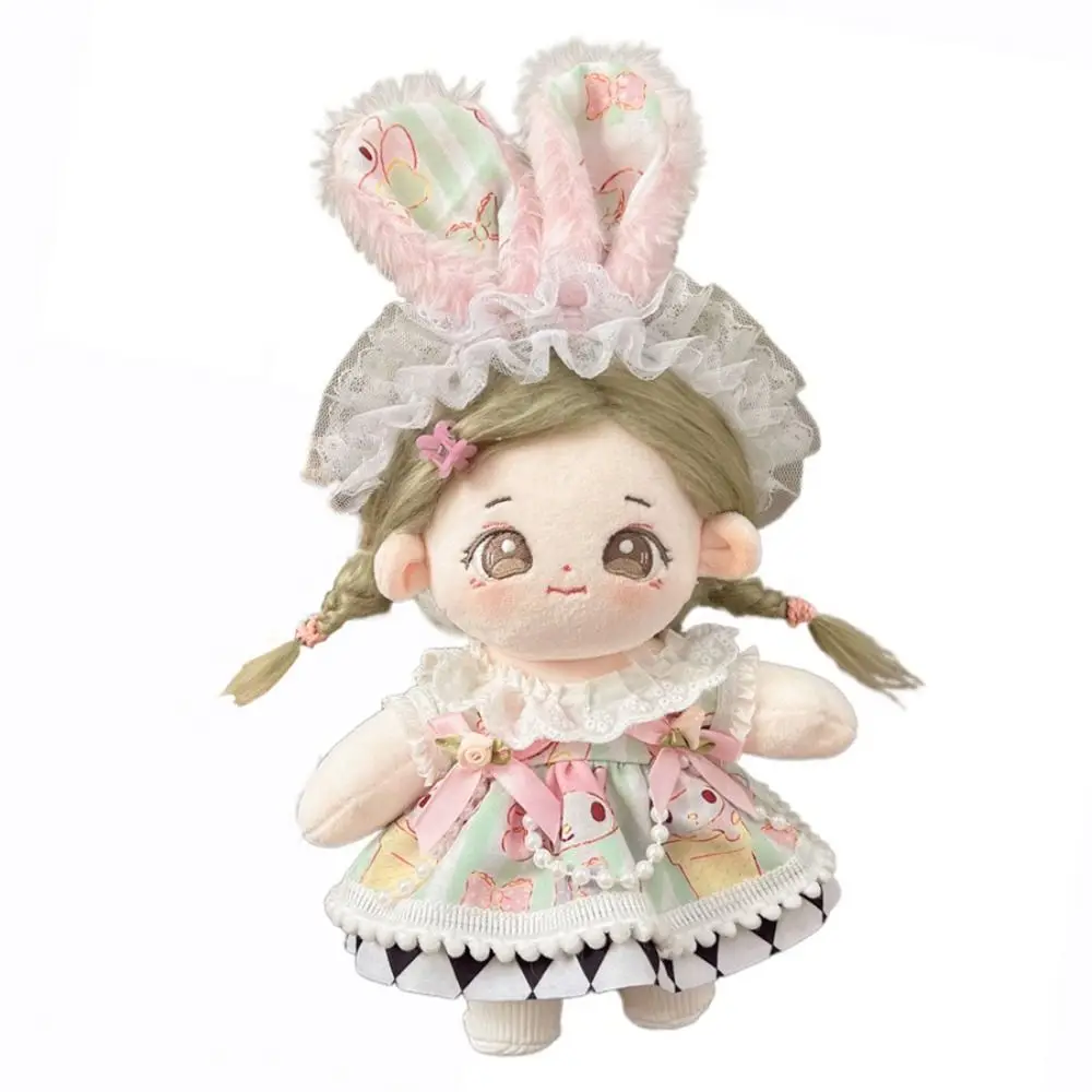 20CM Doll Clothes Multicolor Lolita Maid Attire Miniature Dress Suit Princess Dress Playing House Doll Headwear Dress Set