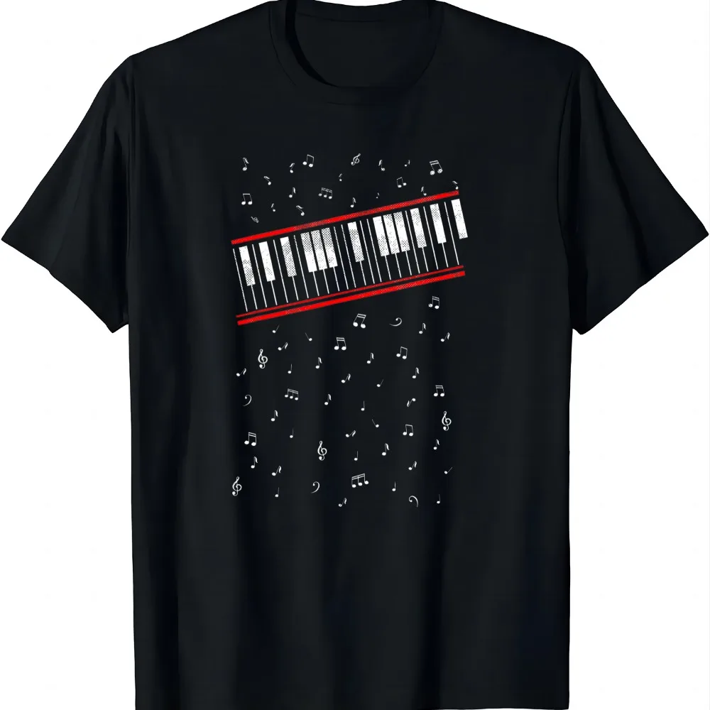 80s Piano Just Beats It Keyboard T-Shirt Summer Casual T Shirt Women Mens Clothing Tops Vintage Clothes Camiseta Streetwear