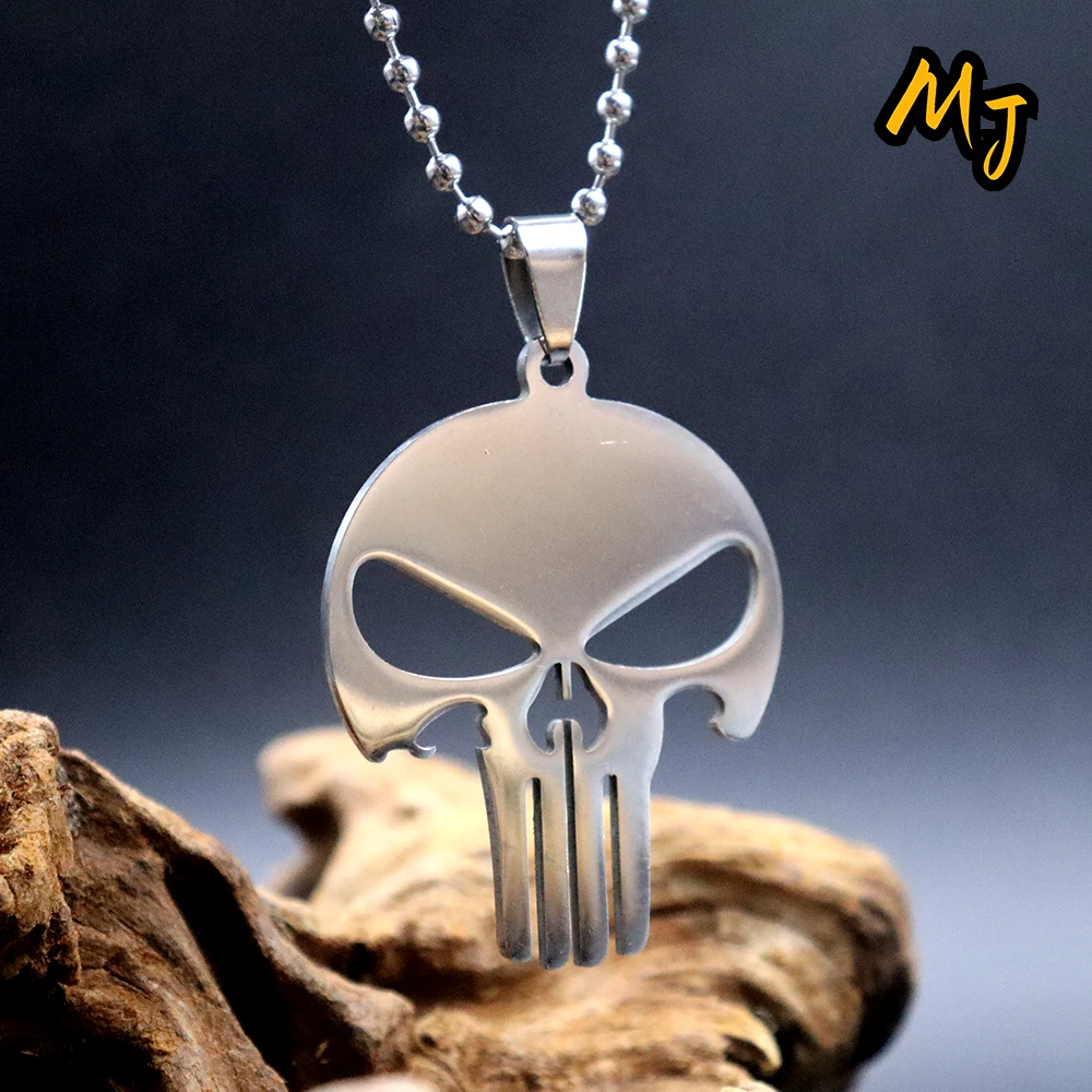 

Latest Fashion Men's Punishment Skull Pendant Necklace Women's Personalized Punk Gothic Straight Driving Jewelry Gift