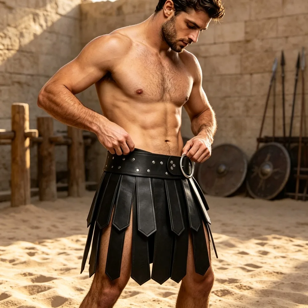 Medieval Roman Gladiator Cosplay Costume European Ancient Warrior Historical Outfit for Themed Party Dress Up Stage Performance