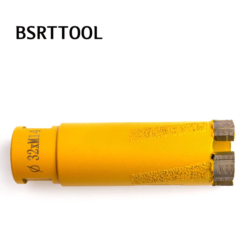 BSRTTOOL 32mm Vacuum Brazed Dry Drilling Core Bits M14 Thread  For Granite Marble Stone Drilling Cutting