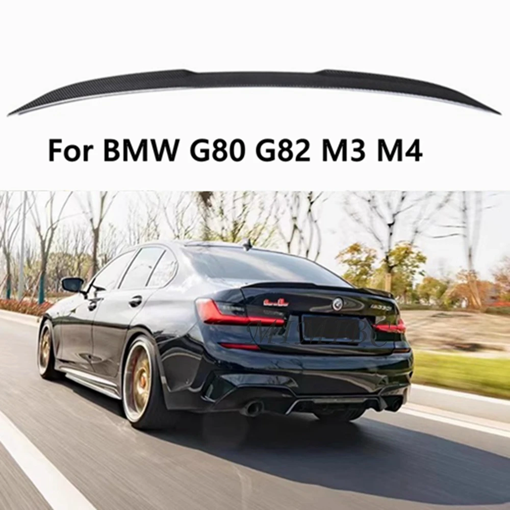 

For BMW M3 G80 M4 G82 2021+ High Quality Dry Carbon M style Fiber Rear Trunk Wing Spoiler