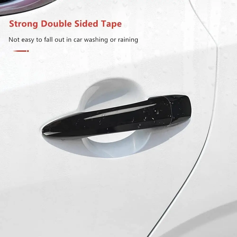 4 قطعة غطاء مقبض الباب الخارجي للسيارة مع ثقب المفتاح الذكي أسود لامع لنيسان ألتيما سنترا 2019 2020 2021 2022 2023 2024 #4