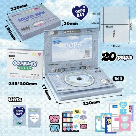 NEW Paper CD Photocard Display Holder Vintage 3inch Four Grid Card Book CD/DVD Case Gift DVD Loose-leaf Storage Albums