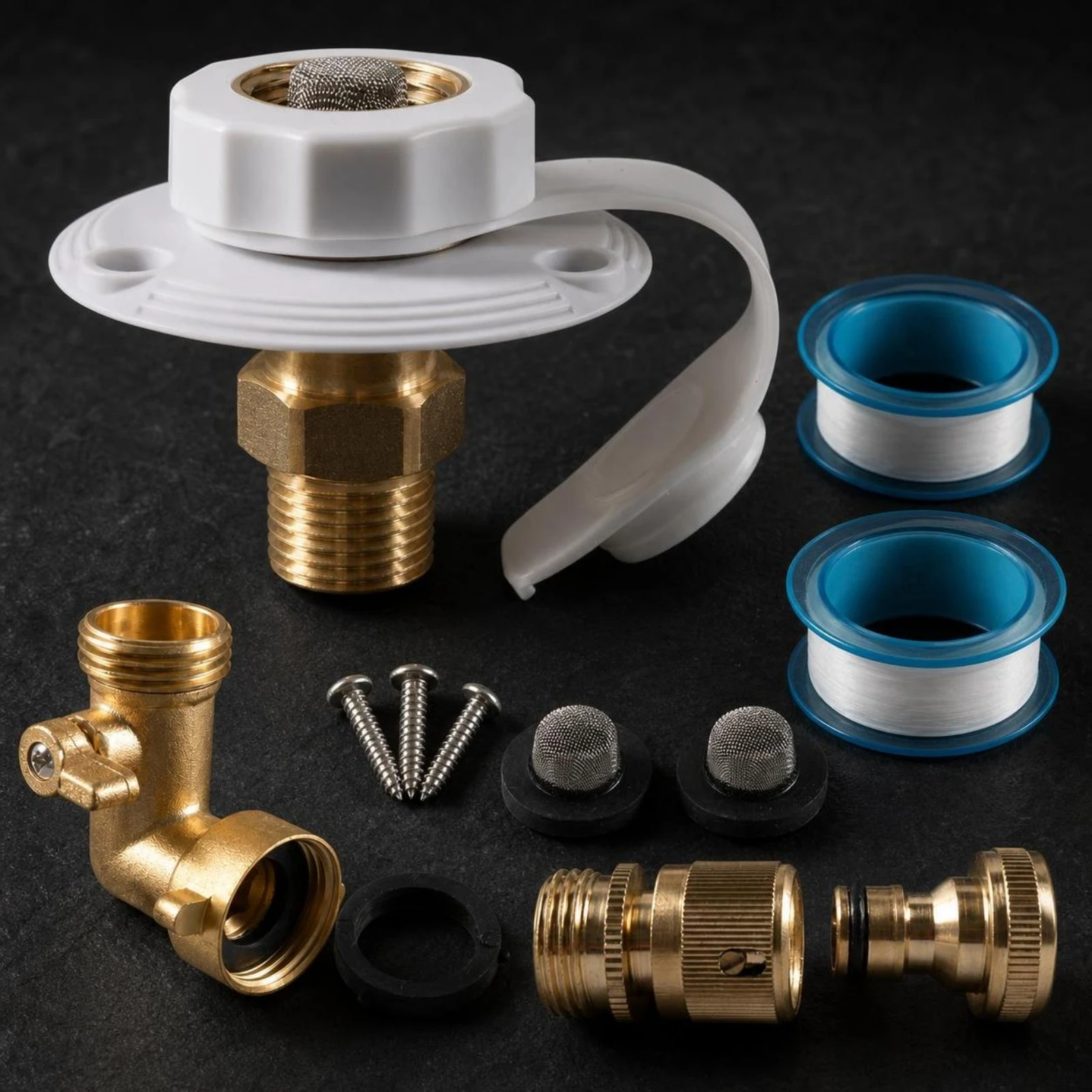 RV City Water Inlet Easy Installation RV Water Inlet Replacement 90-Degree Stainless Steel for Campers