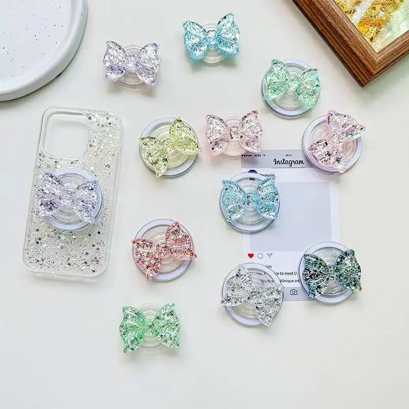 Корейский красочный лук для телефона, магнитная подушка безопасности, кронштейн, аксессуары, ручка Bemgyu, удлиненное кольцо, ручка для пальцев, подходит для девочек