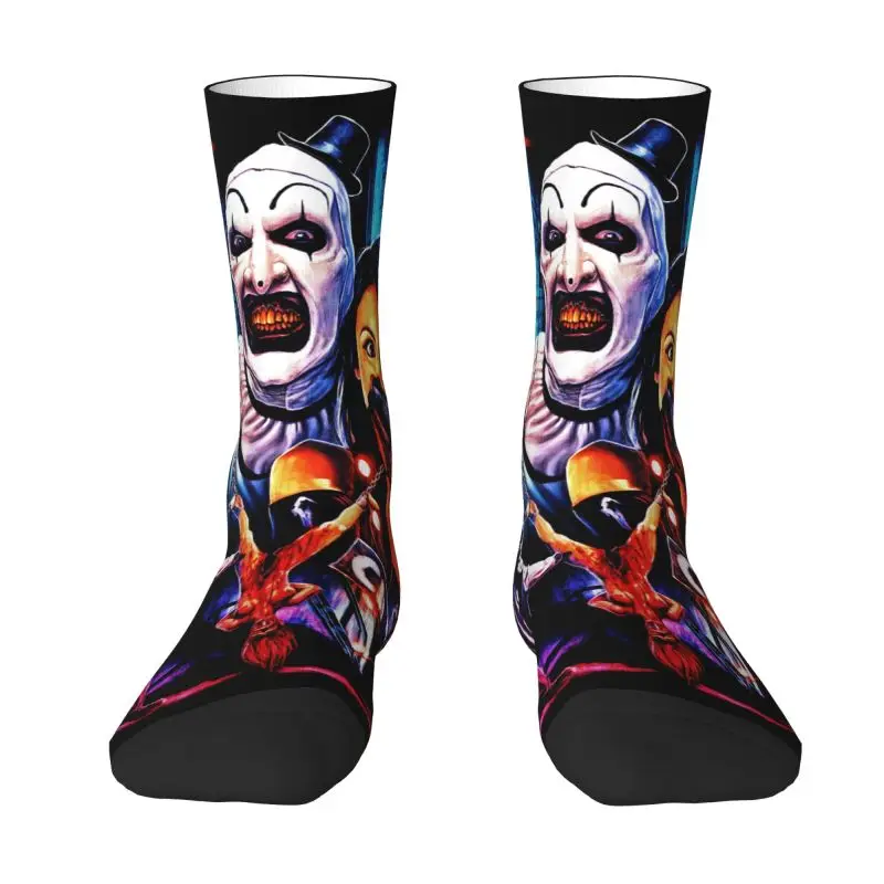 Halloween Clown Horror Movie Terrifier Men's Crew Socks Unisex Funny 3D Print Dress Socks