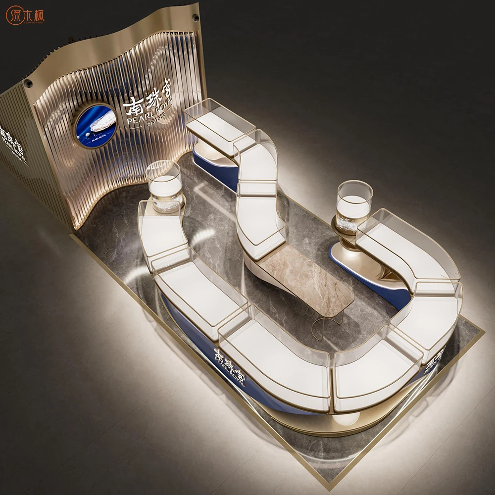 ออกแบบร้านขายเครื่องประดับ ตู้โชว์เครื่องประดับสั่งทำ ตกแต่งภายในหรูหรา ตู้โชว์กระจกสั่งทำ เฟอร์นิเจอร์สั่งทำ ตู้ขายเครื่องประดับสำหรับห้างสรรพสินค้า